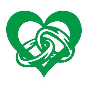 Samolepící dekorace Snubní prstýnky v srdíčku levá (12 - zelená) SAMOLEPKA NA AUTO, NÁLEPKA, FÓLIE, POLEP, TUNING, VLASTNÍ TEXT, TISK, AUTOSAMOLEPKY.cz, POLEPY, OBRÁZEK, LOGO, 3D STICKERS