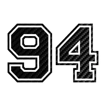Polep vozidla Startovní číslo 94 typ 4 (50 - 3D karbon černý) SAMOLEPKA NA AUTO, NÁLEPKA, FÓLIE, POLEP, TUNING, VLASTNÍ TEXT, TISK, AUTOSAMOLEPKY.cz, POLEPY, OBRÁZEK, LOGO, 3D STICKERS