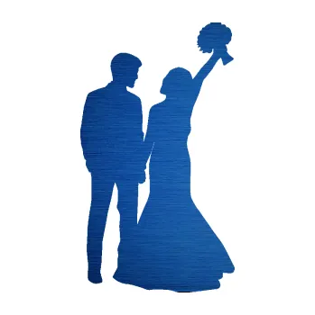 Samolepící dekorace SAMOLEPKA Svatba 003 levá (65 - škrábaný kov modrý) NA AUTO, NÁLEPKA, FÓLIE, POLEP, TUNING, VLASTNÍ TEXT, TISK, AUTOSAMOLEPKY.cz, POLEPY, OBRÁZEK, LOGO, SAMOLEPKY