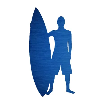 Polep vozidla SAMOLEPKA Surfař 002 levá (65 - škrábaný kov modrý) NA AUTO, NÁLEPKA, FÓLIE, POLEP, TUNING, VLASTNÍ TEXT, TISK, AUTOSAMOLEPKY.cz, POLEPY, OBRÁZEK, LOGO, SAMOLEPKY