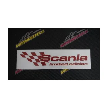 Polep vozidla SAMOLEPKA Scania limited edition levá (10 - červená) NA AUTO, NÁLEPKA, FÓLIE, POLEP, TUNING, VLASTNÍ TEXT, TISK, AUTOSAMOLEPKY.cz, POLEPY, OBRÁZEK, LOGO, SAMOLEPKY