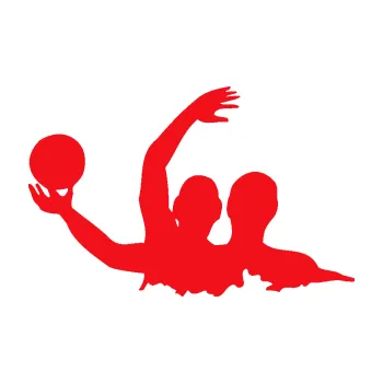 Polep vozidla SAMOLEPKA Vodní pólo 001 levá (10 - červená) NA AUTO, NÁLEPKA, FÓLIE, POLEP, TUNING, VLASTNÍ TEXT, TISK, AUTOSAMOLEPKY.cz, POLEPY, OBRÁZEK, LOGO, SAMOLEPKY