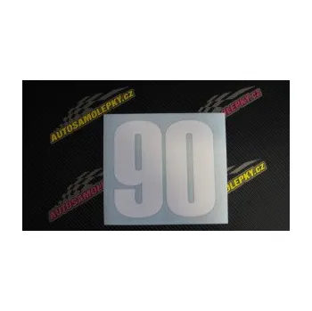 Samolepicí dekorace na vozidlo Startovní číslo 90 typ 2 (19 - modrá dynamic) SAMOLEPKA NA AUTO, NÁLEPKA, FÓLIE, POLEP, TUNING, VLASTNÍ TEXT, TISK, AUTOSAMOLEPKY.cz, POLEPY, OBRÁZEK, LOGO, 3D STICKERS