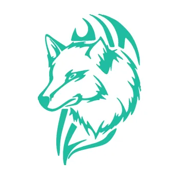 Polep vozidla Vlk 013 levá (25 - tyrkysová) SAMOLEPKA NA AUTO, NÁLEPKA, FÓLIE, POLEP, TUNING, VLASTNÍ TEXT, TISK, AUTOSAMOLEPKY.cz, POLEPY, OBRÁZEK, LOGO, 3D STICKERS