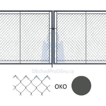 brána Brána dvoukřídlá, antracit, 4HR výplet, OKO 4500 x 1600 mm, balení 1 ks