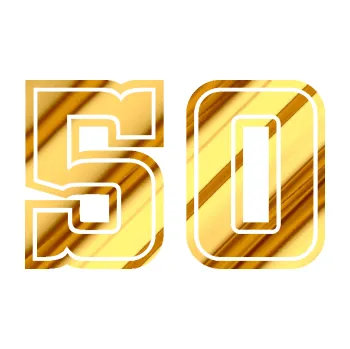 Polep vozidla Startovní číslo 50 typ 5 (81 - chrom fólie zlatá zrcadlová) SAMOLEPKA NA AUTO, NÁLEPKA, FÓLIE, POLEP, TUNING, VLASTNÍ TEXT, TISK, AUTOSAMOLEPKY.cz, POLEPY, OBRÁZEK, LOGO, 3D STICKERS