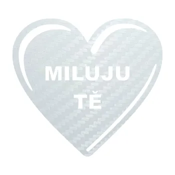 Samolepící dekorace SAMOLEPKA Srdíčko 015 miluju tě (51 - 3D karbon bílý) NA AUTO, NÁLEPKA, FÓLIE, POLEP, TUNING, VLASTNÍ TEXT, TISK, AUTOSAMOLEPKY.cz, POLEPY, OBRÁZEK, LOGO, SAMOLEPKY