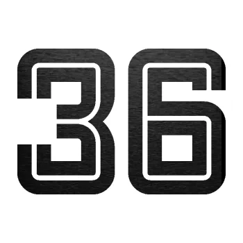 Polep vozidla Startovní číslo 36 typ 7 (63 - škrábaný kov černý) SAMOLEPKA NA AUTO, NÁLEPKA, FÓLIE, POLEP, TUNING, VLASTNÍ TEXT, TISK, AUTOSAMOLEPKY.cz, POLEPY, OBRÁZEK, LOGO, 3D STICKERS