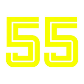 Polep vozidla Startovní číslo 55 typ 7 (70 - Fluorescentní žlutá) SAMOLEPKA NA AUTO, NÁLEPKA, FÓLIE, POLEP, TUNING, VLASTNÍ TEXT, TISK, AUTOSAMOLEPKY.cz, POLEPY, OBRÁZEK, LOGO, 3D STICKERS
