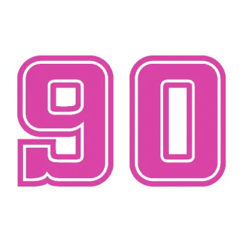 Polep vozidla SAMOLEPKA Startovní číslo 90 typ 5 (16 - růžová) NA AUTO, NÁLEPKA, FÓLIE, POLEP, TUNING, VLASTNÍ TEXT, TISK, AUTOSAMOLEPKY.cz, POLEPY, OBRÁZEK, LOGO, SAMOLEPKY