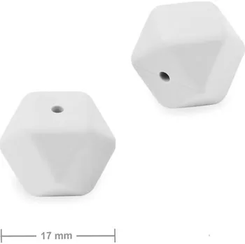 Dětské navlékací korálky Silikonové korálky hexagon 17 mm Cloud Grey