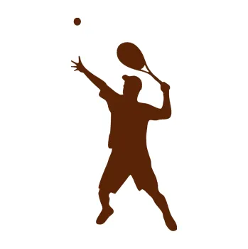 Polep vozidla Tenista 001 levá (15 - hnědá) SAMOLEPKA NA AUTO, NÁLEPKA, FÓLIE, POLEP, TUNING, VLASTNÍ TEXT, TISK, AUTOSAMOLEPKY.cz, POLEPY, OBRÁZEK, LOGO, 3D STICKERS