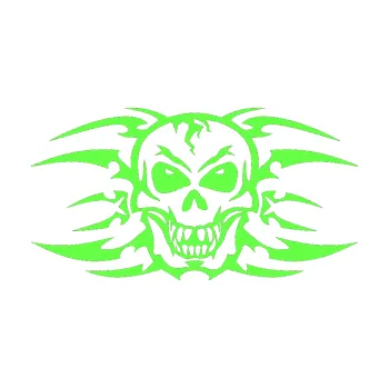 Samolepicí dekorace na vozidlo Skeleton - lebka (71 - Fluorescentní zelená) SAMOLEPKA NA AUTO, NÁLEPKA, FÓLIE, POLEP, TUNING, VLASTNÍ TEXT, TISK, AUTOSAMOLEPKY.cz, POLEPY, OBRÁZEK, LOGO, 3D STICKERS
