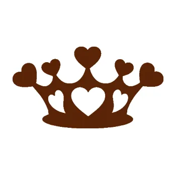 Samolepící dekorace Srdíčka korunka (15 - hnědá) SAMOLEPKA NA AUTO, NÁLEPKA, FÓLIE, POLEP, TUNING, VLASTNÍ TEXT, TISK, AUTOSAMOLEPKY.cz, POLEPY, OBRÁZEK, LOGO, 3D STICKERS