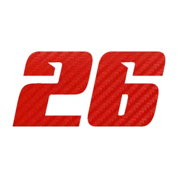 Polep vozidla Startovní číslo 26 typ 6 (53 - 3D karbon červený) SAMOLEPKA NA AUTO, NÁLEPKA, FÓLIE, POLEP, TUNING, VLASTNÍ TEXT, TISK, AUTOSAMOLEPKY.cz, POLEPY, OBRÁZEK, LOGO, 3D STICKERS