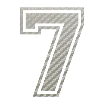 Polep vozidla Startovní číslo 7 typ 4 (52 - 3D karbon stříbrný) SAMOLEPKA NA AUTO, NÁLEPKA, FÓLIE, POLEP, TUNING, VLASTNÍ TEXT, TISK, AUTOSAMOLEPKY.cz, POLEPY, OBRÁZEK, LOGO, 3D STICKERS
