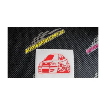 Polep vozidla SAMOLEPKA Škoda Octavia karikatura levá (10 - červená) NA AUTO, NÁLEPKA, FÓLIE, POLEP, TUNING, VLASTNÍ TEXT, TISK, AUTOSAMOLEPKY.cz, POLEPY, OBRÁZEK, LOGO, SAMOLEPKY