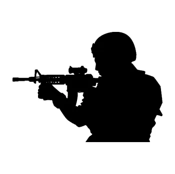 Samolepící dekorace SAMOLEPKA Voják 005 levá (01 - černá) NA AUTO, NÁLEPKA, FÓLIE, POLEP, TUNING, VLASTNÍ TEXT, TISK, AUTOSAMOLEPKY.cz, POLEPY, OBRÁZEK, LOGO, SAMOLEPKY