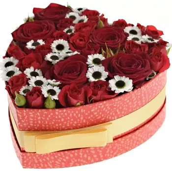 Dárková krabička Krabička květin RED MELANIA červená 19x9cm