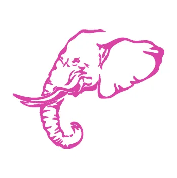 Samolepící dekorace SAMOLEPKA Slon 030 levá hlava (16 - růžová) NA AUTO, NÁLEPKA, FÓLIE, POLEP, TUNING, VLASTNÍ TEXT, TISK, AUTOSAMOLEPKY.cz, POLEPY, OBRÁZEK, LOGO, SAMOLEPKY