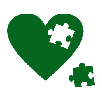 Samolepící dekorace Srdíčko 022 pravá vypadlý puzzlík (20 - tmavě zelená) SAMOLEPKA NA AUTO, NÁLEPKA, FÓLIE, POLEP, TUNING, VLASTNÍ TEXT, TISK, AUTOSAMOLEPKY.cz, POLEPY, OBRÁZEK, LOGO, 3D STICKERS