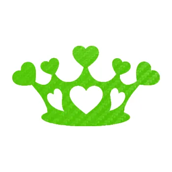 Samolepící dekorace Srdíčka korunka (58 - 3D karbon zelený kawasaki) SAMOLEPKA NA AUTO, NÁLEPKA, FÓLIE, POLEP, TUNING, VLASTNÍ TEXT, TISK, AUTOSAMOLEPKY.cz, POLEPY, OBRÁZEK, LOGO, 3D STICKERS