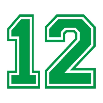 Polep vozidla Startovní číslo 12 typ 4 (12 - zelená) SAMOLEPKA NA AUTO, NÁLEPKA, FÓLIE, POLEP, TUNING, VLASTNÍ TEXT, TISK, AUTOSAMOLEPKY.cz, POLEPY, OBRÁZEK, LOGO, 3D STICKERS