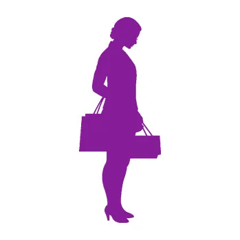 Polep vozidla SAMOLEPKA Žena na nákupu 004 pravá (14 - fialová) NA AUTO, NÁLEPKA, FÓLIE, POLEP, TUNING, VLASTNÍ TEXT, TISK, AUTOSAMOLEPKY.cz, POLEPY, OBRÁZEK, LOGO, SAMOLEPKY