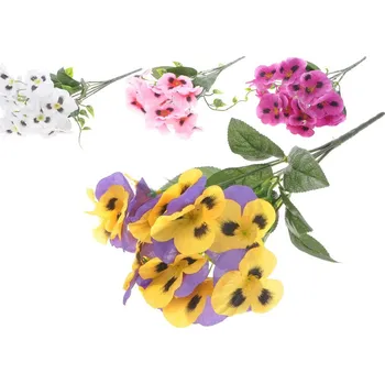 umělá květina Umělé květiny, plast 350mm macešky puget 10 ks, mix barev