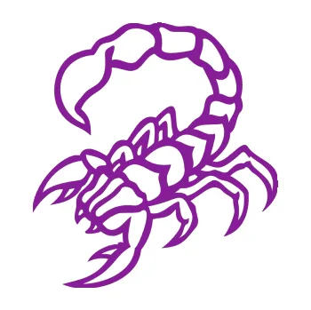 Polep vozidla Štír 019 levá (14 - fialová) SAMOLEPKA NA AUTO, NÁLEPKA, FÓLIE, POLEP, TUNING, VLASTNÍ TEXT, TISK, AUTOSAMOLEPKY.cz, POLEPY, OBRÁZEK, LOGO, 3D STICKERS