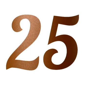 Polep vozidla Startovní číslo 25 typ 3 (44 - měděná metalíza) SAMOLEPKA NA AUTO, NÁLEPKA, FÓLIE, POLEP, TUNING, VLASTNÍ TEXT, TISK, AUTOSAMOLEPKY.cz, POLEPY, OBRÁZEK, LOGO, 3D STICKERS