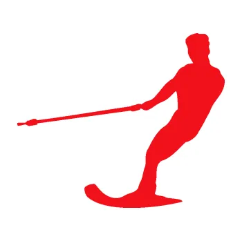 Polep vozidla SAMOLEPKA Vodní lyže 003 levá (10 - červená) NA AUTO, NÁLEPKA, FÓLIE, POLEP, TUNING, VLASTNÍ TEXT, TISK, AUTOSAMOLEPKY.cz, POLEPY, OBRÁZEK, LOGO, SAMOLEPKY