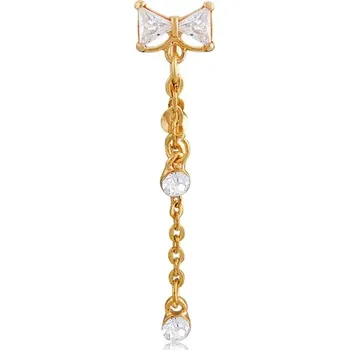 Piercing Originální šperk | obrácený piercing do pupíku - styl mašlička - Zlato bílá