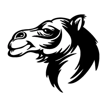 Samolepící dekorace SAMOLEPKA Velbloud 004 levá hlava (01 - černá) NA AUTO, NÁLEPKA, FÓLIE, POLEP, TUNING, VLASTNÍ TEXT, TISK, AUTOSAMOLEPKY.cz, POLEPY, OBRÁZEK, LOGO, SAMOLEPKY