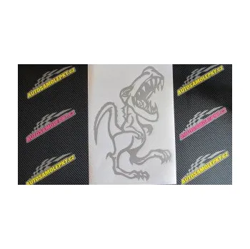 Samolepící dekorace SAMOLEPKA Tyrannosaurus rex 002 pravá (17 - šedá) NA AUTO, NÁLEPKA, FÓLIE, POLEP, TUNING, VLASTNÍ TEXT, TISK, AUTOSAMOLEPKY.cz, POLEPY, OBRÁZEK, LOGO, SAMOLEPKY