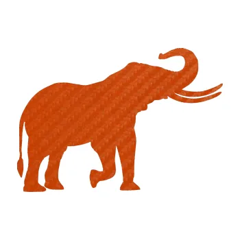 Samolepící dekorace Slon 003 pravá (54 - 3D karbon oranžový) SAMOLEPKA NA AUTO, NÁLEPKA, FÓLIE, POLEP, TUNING, VLASTNÍ TEXT, TISK, AUTOSAMOLEPKY.cz, POLEPY, OBRÁZEK, LOGO, 3D STICKERS