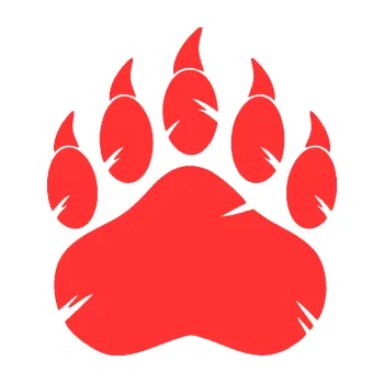 samolepka Tlapa medvěda 002 pravá (02 - světle červená) SAMOLEPKA NA AUTO, NÁLEPKA, FÓLIE, POLEP, TUNING, VLASTNÍ TEXT, TISK, AUTOSAMOLEPKY.cz, POLEPY, OBRÁZEK, LOGO, 3D STICKERS