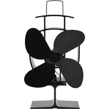 Krbový ventilátor Teplem poháněný ventilátor na kamna 4 lopatky černý 51237