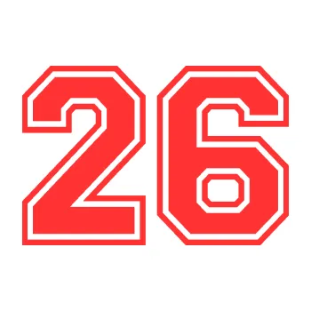 Polep vozidla Startovní číslo 26 typ 4 (02 - světle červená) SAMOLEPKA NA AUTO, NÁLEPKA, FÓLIE, POLEP, TUNING, VLASTNÍ TEXT, TISK, AUTOSAMOLEPKY.cz, POLEPY, OBRÁZEK, LOGO, 3D STICKERS