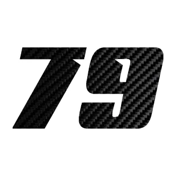 Polep vozidla SAMOLEPKA Startovní číslo 79 typ 6 (50 - 3D karbon černý) NA AUTO, NÁLEPKA, FÓLIE, POLEP, TUNING, VLASTNÍ TEXT, TISK, AUTOSAMOLEPKY.cz, POLEPY, OBRÁZEK, LOGO, SAMOLEPKY