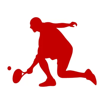 Polep vozidla Tenista 003 levá (18 - tmavě červená) SAMOLEPKA NA AUTO, NÁLEPKA, FÓLIE, POLEP, TUNING, VLASTNÍ TEXT, TISK, AUTOSAMOLEPKY.cz, POLEPY, OBRÁZEK, LOGO, 3D STICKERS