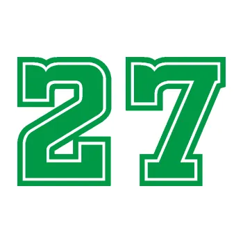 Polep vozidla Startovní číslo 27 typ 5 (12 - zelená) SAMOLEPKA NA AUTO, NÁLEPKA, FÓLIE, POLEP, TUNING, VLASTNÍ TEXT, TISK, AUTOSAMOLEPKY.cz, POLEPY, OBRÁZEK, LOGO, 3D STICKERS