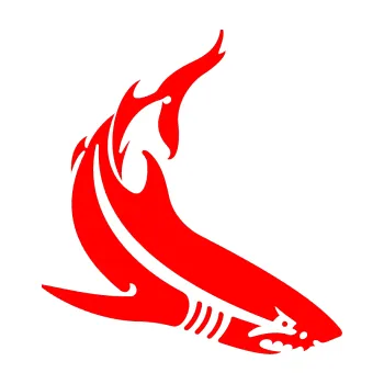 Samolepicí dekorace na vozidlo Žralok 005 pravá (74 - Fluorescentní červená) SAMOLEPKA NA AUTO, NÁLEPKA, FÓLIE, POLEP, TUNING, VLASTNÍ TEXT, TISK, AUTOSAMOLEPKY.cz, POLEPY, OBRÁZEK, LOGO, 3D STICKERS