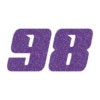 Polep vozidla Startovní číslo 98 typ 6 (87 - Ultra Metalic fialová) SAMOLEPKA NA AUTO, NÁLEPKA, FÓLIE, POLEP, TUNING, VLASTNÍ TEXT, TISK, AUTOSAMOLEPKY.cz, POLEPY, OBRÁZEK, LOGO, 3D STICKERS