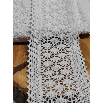 Krajka Krajka paličkovaná šíře 100 mm 0,85 m bílá