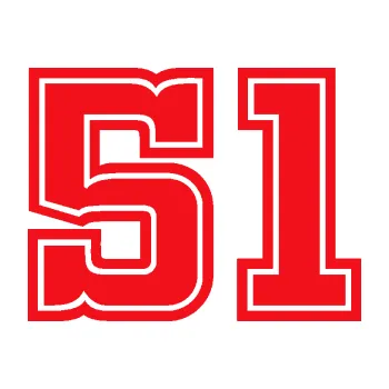 Polep vozidla SAMOLEPKA Startovní číslo 51 typ 5 (10 - červená) NA AUTO, NÁLEPKA, FÓLIE, POLEP, TUNING, VLASTNÍ TEXT, TISK, AUTOSAMOLEPKY.cz, POLEPY, OBRÁZEK, LOGO, SAMOLEPKY
