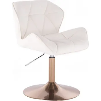 LuxuryForm DESIGN Kosmetická židle MILANO na zlatém talíři - bílá