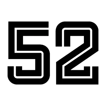 Polep vozidla Startovní číslo 52 typ 7 (01 - černá) SAMOLEPKA NA AUTO, NÁLEPKA, FÓLIE, POLEP, TUNING, VLASTNÍ TEXT, TISK, AUTOSAMOLEPKY.cz, POLEPY, OBRÁZEK, LOGO, 3D STICKERS