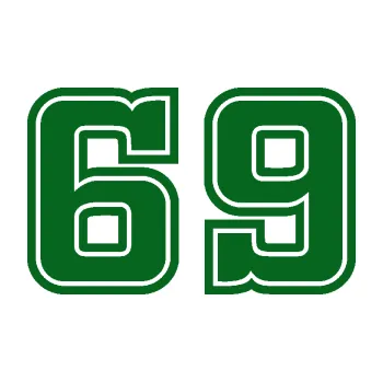 Polep vozidla Startovní číslo 69 typ 5 (20 - tmavě zelená) SAMOLEPKA NA AUTO, NÁLEPKA, FÓLIE, POLEP, TUNING, VLASTNÍ TEXT, TISK, AUTOSAMOLEPKY.cz, POLEPY, OBRÁZEK, LOGO, 3D STICKERS