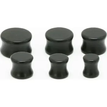 Piercing Plug piercing | dřevěný plug do ucha, 2 ks - černý,20mm